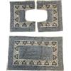 HOME ZEN HOUSEHOLD LINEN SET TAPPETI 3 PEZZI BAGNO GRECA 100% COTONE PARURE 2 PEZZI GIROWATER 40X30 CM 1 PEZZO SCENDIDOCCIA 45X79 CM (GRIGIO FREDDO)