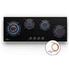 Klarstein Piano Cottura 4 Fuochi Gas, Piano Cottura a Gas Integrato 8600W, Piano Cottura 4 Fuochi Gas Incasso in Acciao Inox, Piano Cottura 4 Fuochi Gas per Wok, Piano Cottura a Gas 4 Fuochi