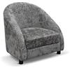 KONTE.DESIGN Poltrona GRENOBLE in tessuto grigio