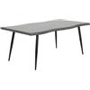 Hela Tische Gabi Tavolo da pranzo da 46 mm, effetto legno vivo, di colore grigio, struttura in metallo nero, da 180 x 100 cm