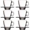 Pasabahce - 12 pezzi set con 6 tazzine per espresso e piattini Aqua