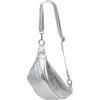 SH Leder ® Marie G528 - Maria G528 in vera pelle, unisex, per festival, viaggi, crossbody bag di medie dimensioni, 32 x 17 cm, argento, m, Marsupio alla moda