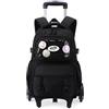Voici et Voila Zaini Scuola con Ruote Bambini Elementare Scuola Zaino Trolley Ragazzi Borsa Bambina Cartella Scuola Adolescenti Zainetti Primario Nero 32x18x45cm