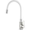 Ibergrif M22119-3 - Rubinetto da cucina con beccuccio flessibile universale, Bianca