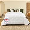 DREAMWAY Piumino Letto Matrimoniale 220x240 cm 4 Stagioni - Trapunta in Microfibra 300 gsm Morbida e Traspirante per Autunno/Inverno - Bianco, Certificata Oeko-Tex, Lavabile in Lavatrice