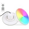 KOLLNIUN 12V 24W Illuminazione LED per piscina, dimmerabile, luce per piscina, per telaio in acciaio e piscina a parete in acciaio, IP68, impermeabile, cavo da 7 m, Bocca ad anello da 2 ¼