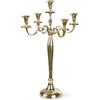 Gräfenstayn Candelabro portacandele 1, 3 o 5 Bracci - Varie Misure - candelabro Color Argento, Nero, Bianco od Oro (L, Oro)