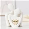ODMYZG Mini statua di coppia, carino coppia che abbraccia statua,oggetti decorativi per mobili TV, soggiorni e camere da letto. Regali romantici per San Valentino, anniversario, compleanno. (Bianco, M)