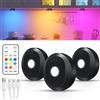 WILLED Luci RGB sotto armadietto, luci a disco ricaricabili con telecomando, luce LED dimmerabile, luce push wireless con funzione timer, luci touch per cucina, armadio, armadio, bancone, confezione