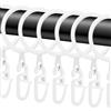 Rhsemi 40 Pezzi Anelli per Tende in Metallo e Gancio Tenda Plastica Bianco,Diametro Interno 30 mm,per tenda da letto, tenda da doccia (bianco)