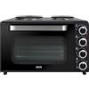 Silva Schneider Cucinino KK 3200 con convezione, vano cottura da 30 l, 3200 W, tubo da forno da 1600 W, funzione di ricircolo, 2 piastre di cottura, inclusa pietra per pizza e spiedino, nero