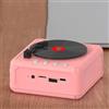 EasyByMall Radio FM portatile, altoparlante integrato, lettore CD retrò compatibile con Bluetooth, per picnic, feste, campeggio, viaggi (rosa)