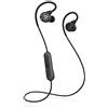 JLab Audio Fit Sport 3 - Auricolari wireless, auricolari Bluetooth con ganci per le orecchie con filo a memoria flessibile, resistenza al sudore IP55, isolamento del rumore, e suono EQ3, Nero