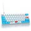 SOLIDEE tastiera da gioco meccanica al 60%,61 tasti con interruttori rossi lineari,Luce blu ghiaccio,tastiera meccanica cablata con retroilluminazione LED,compatta per PS5/PS4/Xbox(61 Blue White)