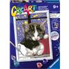 Ravensburger CreArt: Teneri gattini - Dipingere con i Numeri per Bambini 9+ Anni, Kit Pittura con Tavole, Cornice con Brillantini, Pennello e Colori Inclusi, 18 x 24 cm, Idee Regalo