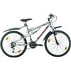 Multibrand Distribution Multibrand, PROBIKE SPEED 24, 24 pollici, 330mm, FSP Mountain Bike, 18 velocità, Unisex, Set parafango, Nero Opaco (Bianco Rosso Opaco, 24 pollici)
