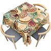 Treer Stile Etnico Colorato Tovaglia Antimacchia, Tovaglia di Poliestere, Quadrata Tovaglia Effetto Loto, Lavabile Giardino Tovaglie, per Cucina, Ristorante, Feste (120x120cm,Beige)
