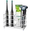 Urbanstrive Portaspazzolino da bagno in acciaio inox 304, porta dentifricio, organizer per accessori da bagno (argento, grande)