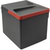 Emuca - Contenitori per cassetti da cucina con coperchio anti-odore, H 216 mm (1 x 12 L), Grigio antracite Tecnoplastica