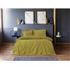 Nuit Des Rêves Lussuoso set copripiumino singolo XXL in raso (155 x 220 cm), verde, 100% raso di cotone, stampa reattiva, lavabile in lavatrice, chiusura con bottoni, biancheria da letto elegante e