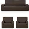 Eysa copridivano elastico pack trio 3 + 1 + 1 posto colore marrone design Luz