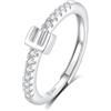INFUSEU Anello Con Iniziale, Argento 925 Anelli Donna Regolabili A-Z Lettera Captiale E Impilabili Personalizzato Nome Gioielli Regalo Di Mamma Donna