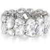 EVER FAITH Matrimonio Cristalli austriaci Bracciale Elastico per Sposa, Art Deco Elegante TaerGoccia Vintage Party Gioielli da Polso per Donna Trasparente Argento-Fondo