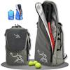 BALLO® Zaino per Tennis Borsa per Racchette [NOVITÀ] Borsa per Racchette Zaino Borsa per Tennis Badminton | Da Donna Uomo con Scomparto per Scarpe & Scomparto Chiuso per Racchette Colore Grigio