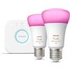 Philips by Signify Philips Hue Starter Kit E27 LED Smart 16 milioni colori 2 lampadine + Bridge