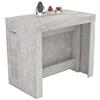 VE.CA.s.r.l. Tavolo consolle allungabile Karen con porta allunghe in legno - allungabile da 51,5 cm 300 cm, in 5 colorazioni - arredo cucina casa design (Cemento)