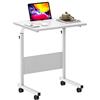 SogesHome Tavolo per computer portatile, 60 x 40 cm, regolabile in altezza, scrivania piccola su ruote, scrivania con scanalatura