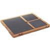 MA MAISON Vassoio in Legno con Ardesia: 30x25x1,5 cm Ideale per Aperitivi e Finger Food Elegante e Funzionale - con Piano Impermeabile da Portata per Servire con Stile