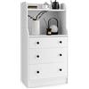RELAX4LIFE Cassettiera Camera da Letto, Settimino Cassettiera in Legno, Armadio Portaoggetti con 3 Cassetti e Dispositivo Anti-Ribaltamento, per Soggiorno e Ingresso, 58 x 36 x 111 cm
