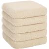 eSituro Pouf Pieghevole, Sgabello Poggiapiedi per Soggiorno, Scatola Portagiochi, Pouf Piccolo con Seduta Imbottita, Struttura in MDF, Peluche Teddy, Beige