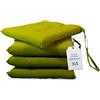 Tomaino - Cuscini per Sedie da Cucina Soggiorno ed Esterno 40x40 cm- Coprisedie Imbottiti di Morbida Spugna con Lacci - Cuscini Sedie Cucina Set Da 4 Verde