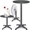 KESSER® Tavolo da Bar 2 in1 Tavolo da bistrot Pieghevole Alluminio Piano in Acciaio Inox | Altezza Regolabile | Tavolo da Festa Tavolo| al interno e all'aperto, Ø 60 cm - 1er Set