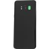 ELLENNE SCOCCA Posteriore Telaio Compatibile per Samsung S8 Galaxy Cover Vetro Nero Bianco Viola - Black Silver Gray (Nero/Black)