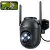 TOAIOHO 3MP Telecamera Wi-Fi Esterno: Telecamera Esterno Videocamera Sorveglianza Esterno 2,4G/5G WiFi Telecamere Videosorveglianza Esterna 360° Autotracciamento Continua 24/7 Visione Notturna Colori Sirene