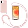 GoodcAcy Cover con Collana per iPhone 11 6.1,Custodia Silicone Liquido con cordini,Custodie con Regolabile Collana Antiurto AntiGraffio Case con Laccio Tracolla per iPhone 11 6.1,Pink