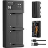 K&F CONCEPT NP-F550 Due batterie da 2600mAh e kit di caricabatterie LED compatibili con Sony NP-F550 F570 F750 F770 F930 F950 F960 F970 per luci LED/Monitor/Camera Slider