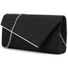 AOWVUTS Pochette Donna Lucide Paillettes Borse da Sera Borsa a Tracolla Piccola Festa con Catena Borsetta da Sera Elegant Glitter Pochette e Clutch per Festa Matrimonio Party (Nero)