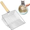 BINYI Paletta per Lettiera Gatto Metallo Cat Litter Scooper con Manico in Legno Cucchiaio per Sabbia Pala per Gatti Distanza dei Fori 7 mm Paletta Antiaderente per Sabbietta Accessori per Gatti