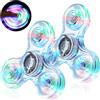 SCIONE 2PCS Crystal LED Light Fidget Spinner per bambini, Light Up Fidget Toys per bambini, Glow in the Dark Party Bag Fillers per bambini adulti (Crystal- Bianco)