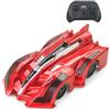 Yangers Radio Telecomando Auto da Parete da Corsa a Parete Anti-gravità con Controllo a 4 Canali, Ricaricabile USB con Luci LED Anteriori e Posteriori Giocattolo Elettrico per Bambini (Rosso)