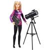 Barbie Carriere Astrofisica, Bambola Bionda con Telescopio e Accessori, Ispirata da National Geographic, Giocattolo per Bambini 3 + Anni, GDM47
