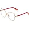 Furla Eyeglass Frame Vfu726 Shiny Light Gold 55/16/135 Mujer Occhiali, Oro Lucido, Donna