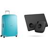Samsonite S'Cure - Spinner S Carry-On Luggage, 55 cm, 34 L, 4 Wheels, Blue (Aqua Blue) & Tile Bluetooth Item Finder Set