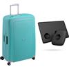 Samsonite S'Cure - Spinner XL Suitcase, 81 cm, 138 L, with 4 wheels, blue (aqua blue) & Tile Bluetooth Item Finder Set