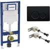 Geberit Duofix elemento di montaggio per WC a A: 112 cm, placca di azionamento Viverso v800, accessori di montaggio e collegamento, 111300006+VU8000MB#SET, Duofix [Elementi ad Incasso > Elementi Incasso per WC]
