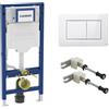 Geberit Duofix elemento di montaggio per WC a A: 112 cm, placca di azionamento Viverso v801, accessori di montaggio e collegamento, 111300006+VU8001GW#SET, Duofix [Elementi ad Incasso > Elementi Incasso per WC]